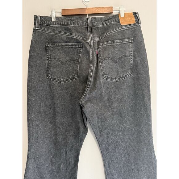Levi's Premium Jeans Black 70s High Rise Flare Wide Leg Denim Womens 34 X 32 - Picture 5 of 14